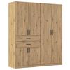 Drehtürenschrank 180 cm Maika Eiche Artisan - Eiche Artisan, MODERN, Holzwerkstoff (180/210/54cm) - Rauch Möbel