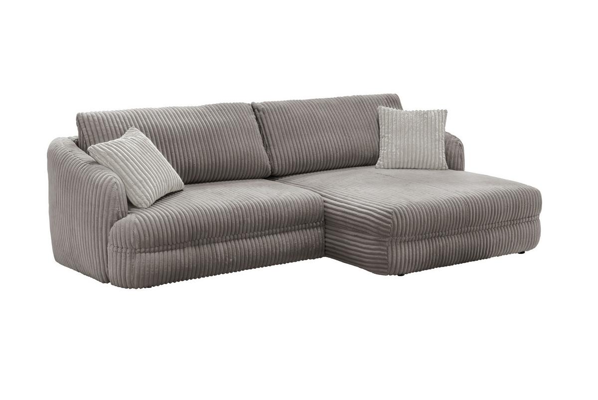 Ecksofa Lush, Taupe Schenkel: 284x161 cm - Taupe/Silberfarben, Design, Textil (284/161cm) - Livetastic
