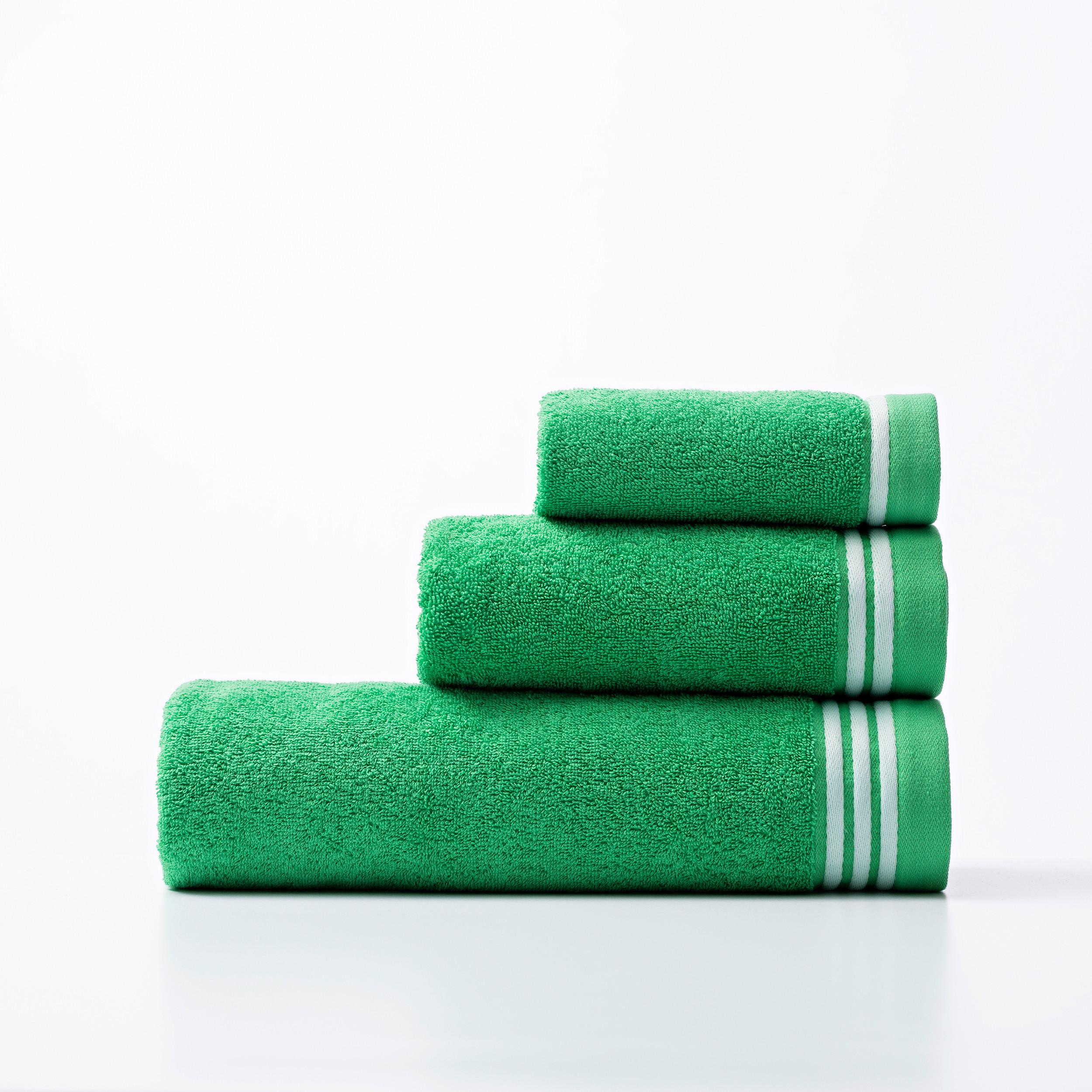 Badetücher Benetton Frottier 450 g/m2 Grün 3er-Pack - Grün, Basics, Textil - Benetton