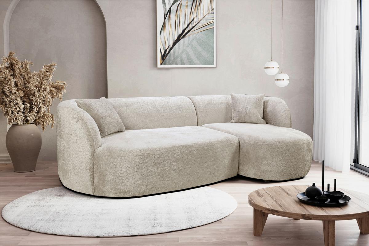 Ecksofa Flick Weiß/schwarz, 264 Cm - Schwarz/Weiß, Design, Textil (264/143cm) - MID.YOU