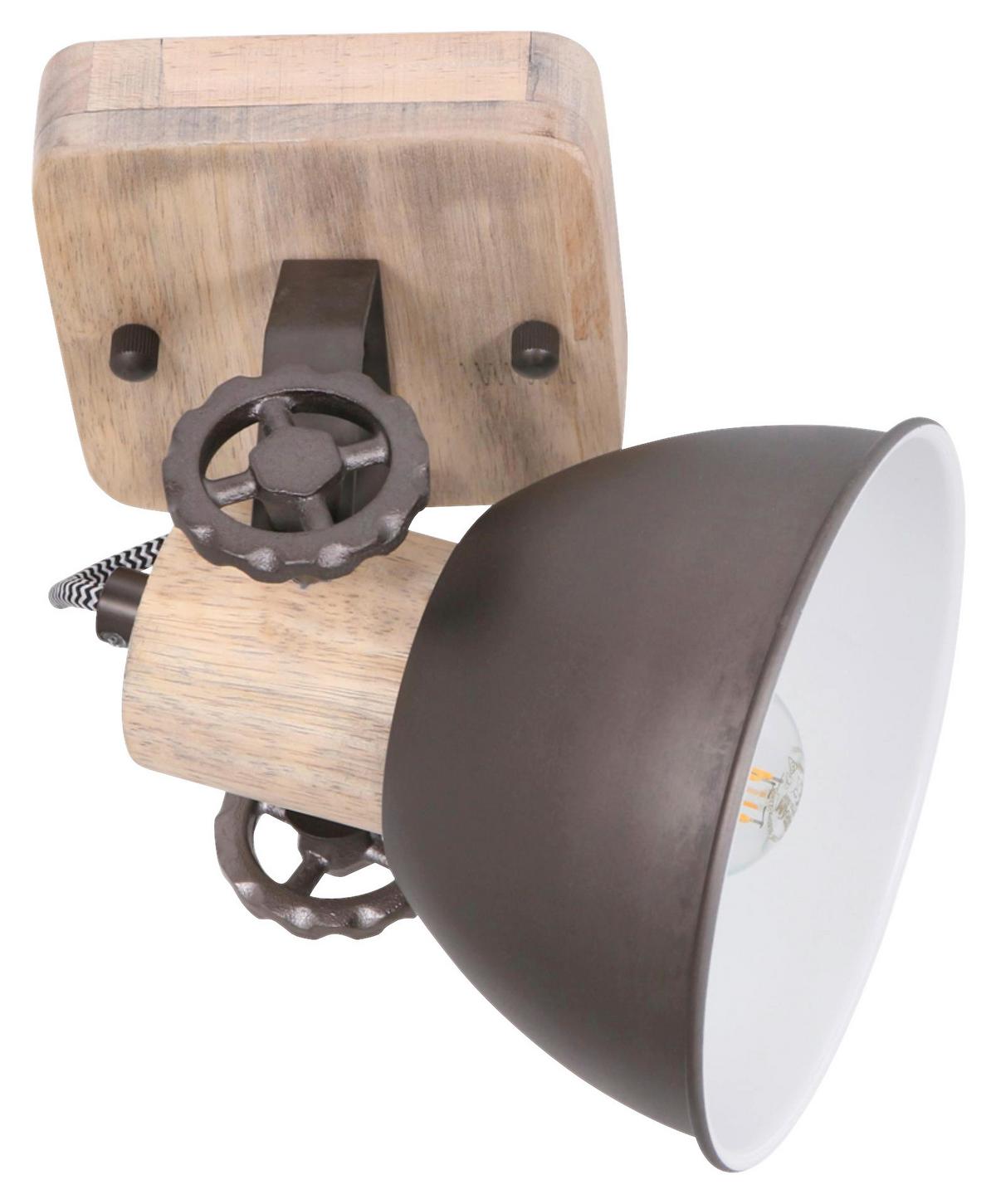 Deckenspots Gearwood - Anthrazit, Trend, Holz/Metall (15/19/17cm)