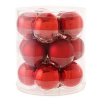Vianočná guľa Noel, Ø: 6cm, 15ks/bal. - červená, Konventionell, sklo (6cm) - Mömax