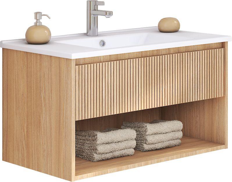 Waschtischkombi Andora Eichefarben Dekor B: 80 cm