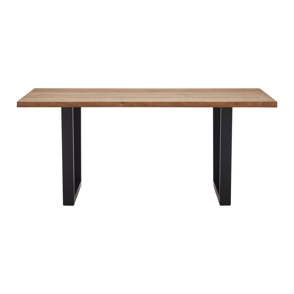 Jídelní stůl Juno 180x90 cm - černá/barvy dubu, Moderní, kov/dřevo (180/90/76cm) - Bessagi Home