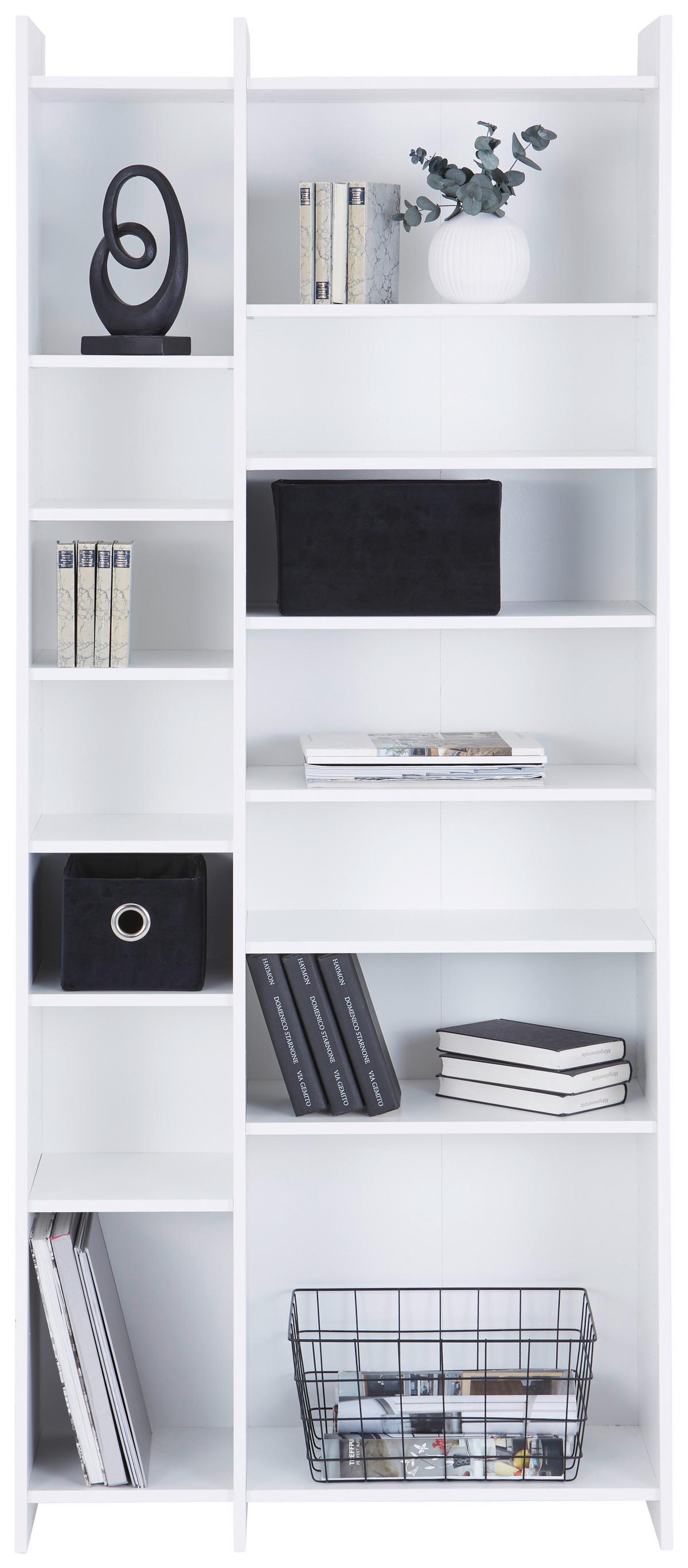 Regal Lenny B: 80cm Weiß Lenny Pr 23083-Reg/191/80 - Schwarz/Weiß, MODERN, Holzwerkstoff (80/191/31,8cm)