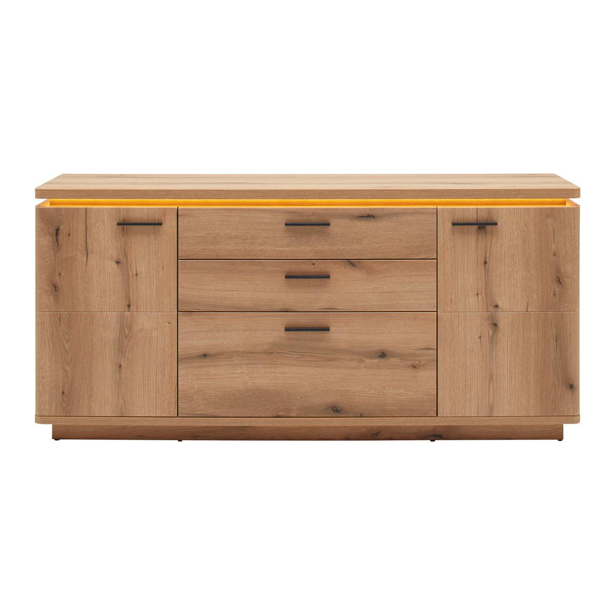 ŠIROKÁ KOMODA ALAMEDA -EXKLUSIV- - farba duba/antracitová, Modern, kov/kompozitné drevo (170/81/44cm) - Mömax