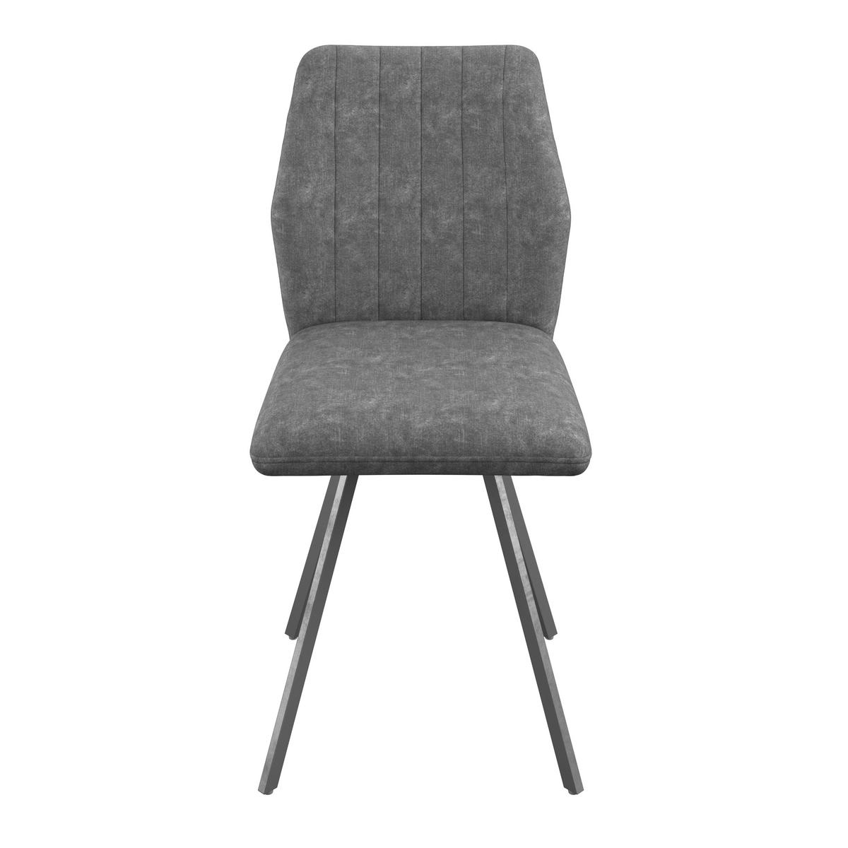 Vierfußstuhl Johanna Bezug Webstoff grau - Schwarz/Grau, MODERN, Textil/Metall (46/90/60cm)