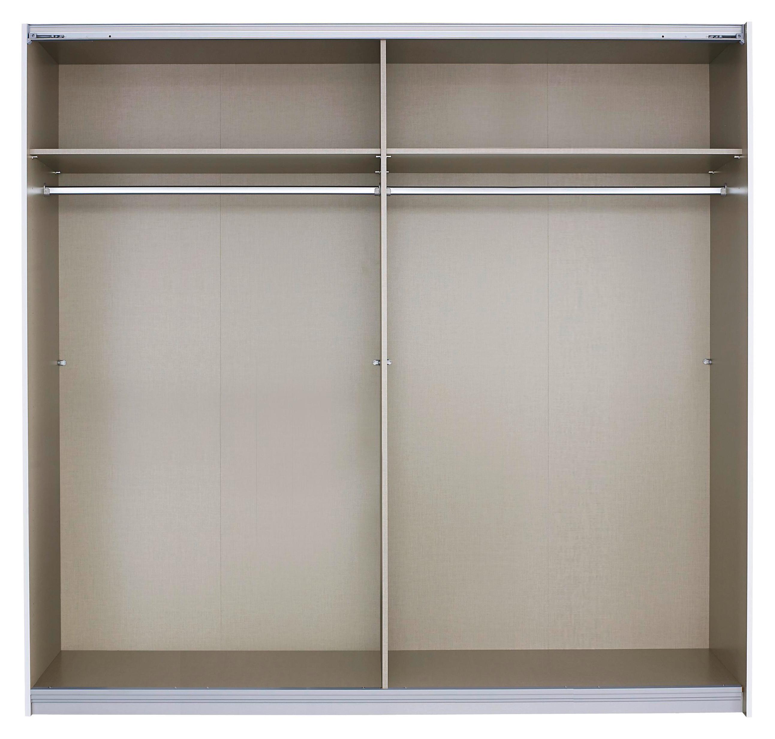 Drehtürenschrank Mit Spiegel 226cm Borneo, Weiß/Grau - Weiß/Grau, Basics, Holzwerkstoff (226/210/54cm) - Rauch Möbel