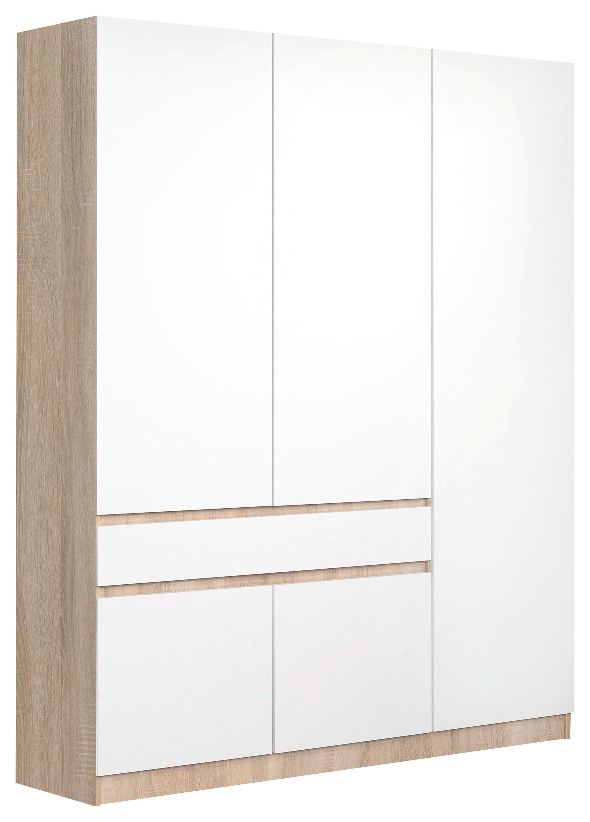 Nyílóajtós Szekrény Gen Ii 150/200 Cm - Sonoma tölgy/fehér, Basics, faalapú anyag (150/200/52cm)