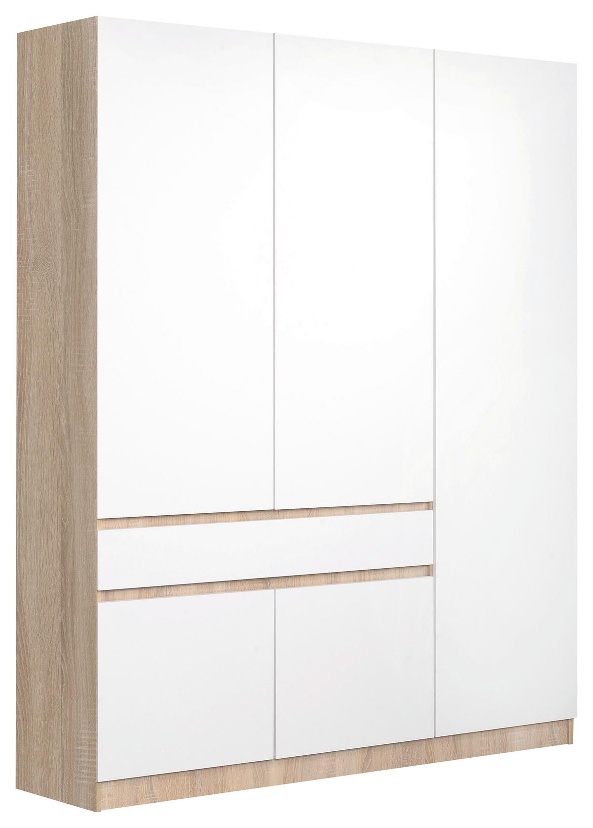 Nyílóajtós Szekrény Gen Ii 150/200 Cm - Sonoma tölgy/fehér, Basics, faalapú anyag (150/200/52cm)