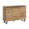 Sideboard Tomasa Eiche Dunkel B: 120 cm - Eiche dunkel/Schwarz, Design, Holzwerkstoff (120/84/36cm) - Livetastic