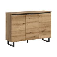 Sideboard Tomasa Eiche Dunkel B: 120 cm - Eiche dunkel/Schwarz, Design, Holzwerkstoff (120/84/36cm) - Livetastic