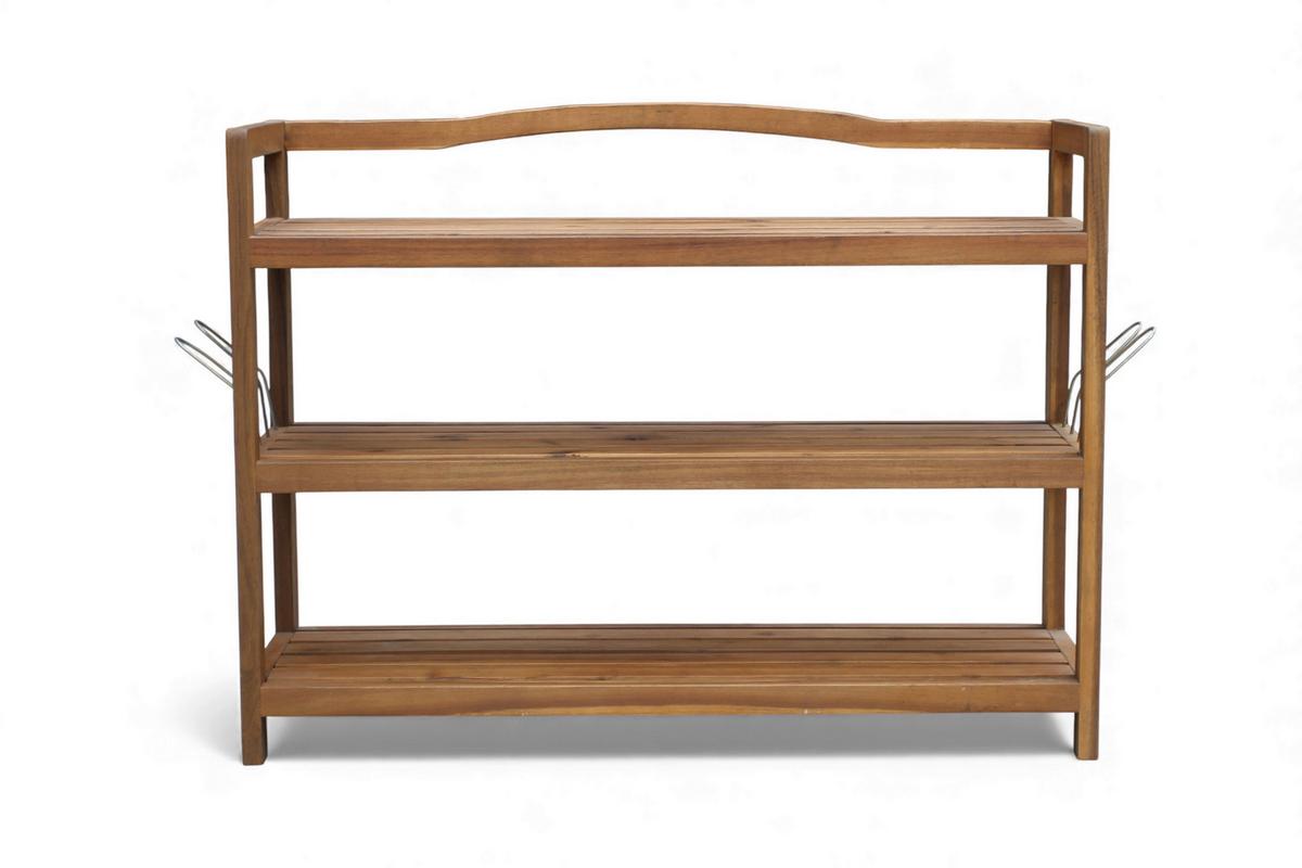 Schuhregal aus Akazie 3 Etagen 74x82x26 cm - Akaziefarben, Basics, Holz (74/82/26cm)