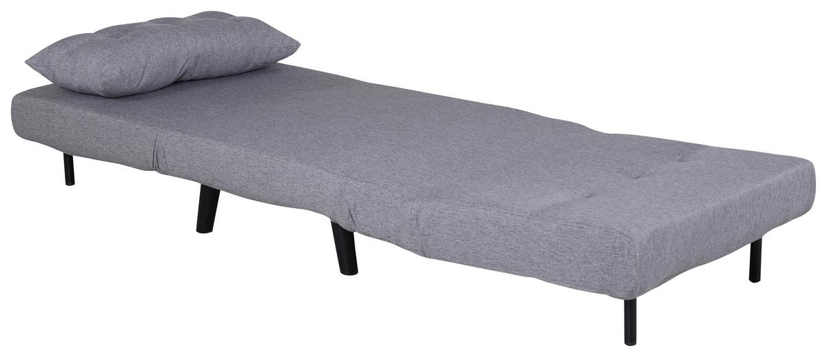 Schlafsessel Vicky - Schwarz/Grau, Design, Textil/Metall (70/88/80cm) - Livetastic