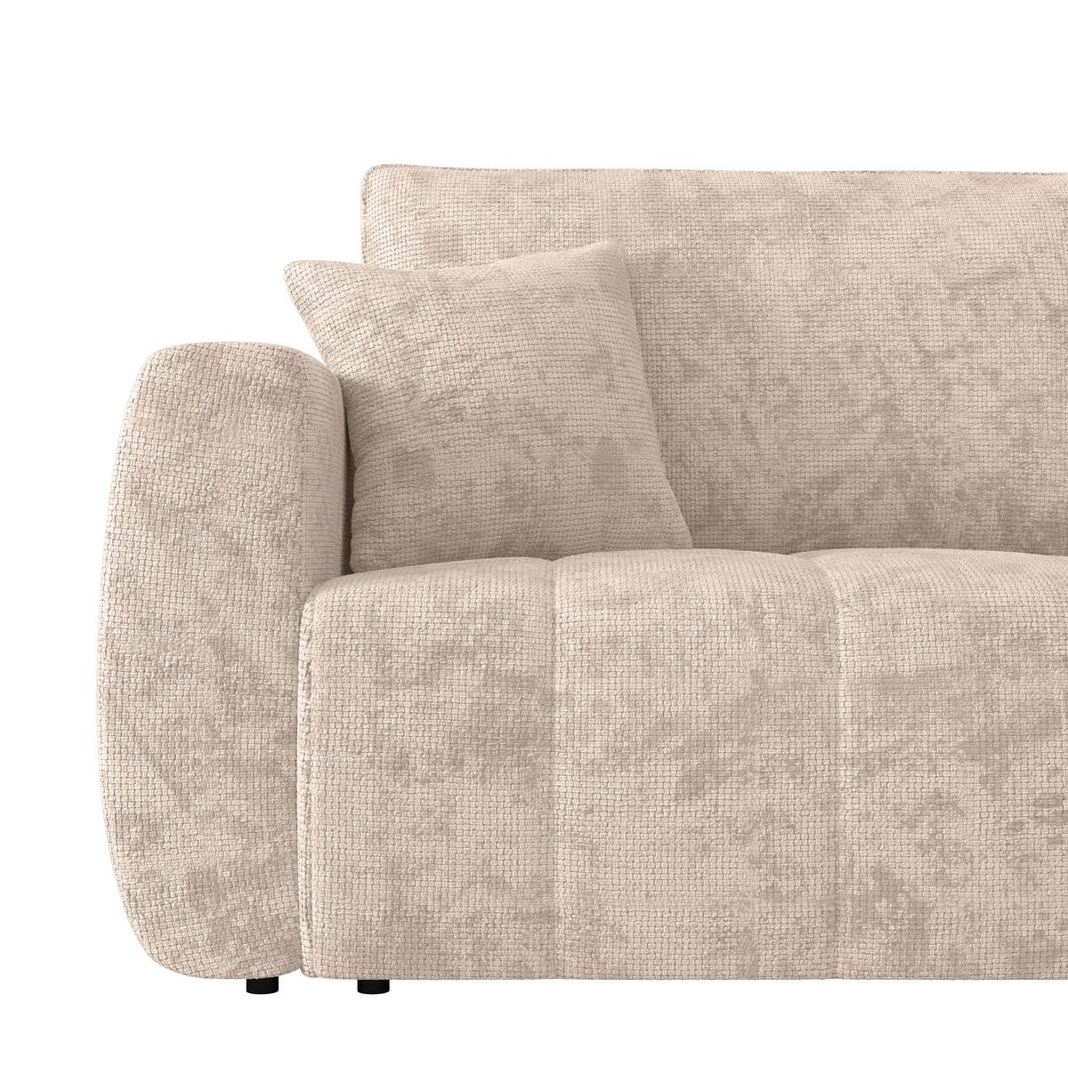 Schlafsofa Bali - Creme/Schwarz, MODERN, Holz/Textil (245/74-90/104cm) - Luca Bessoni