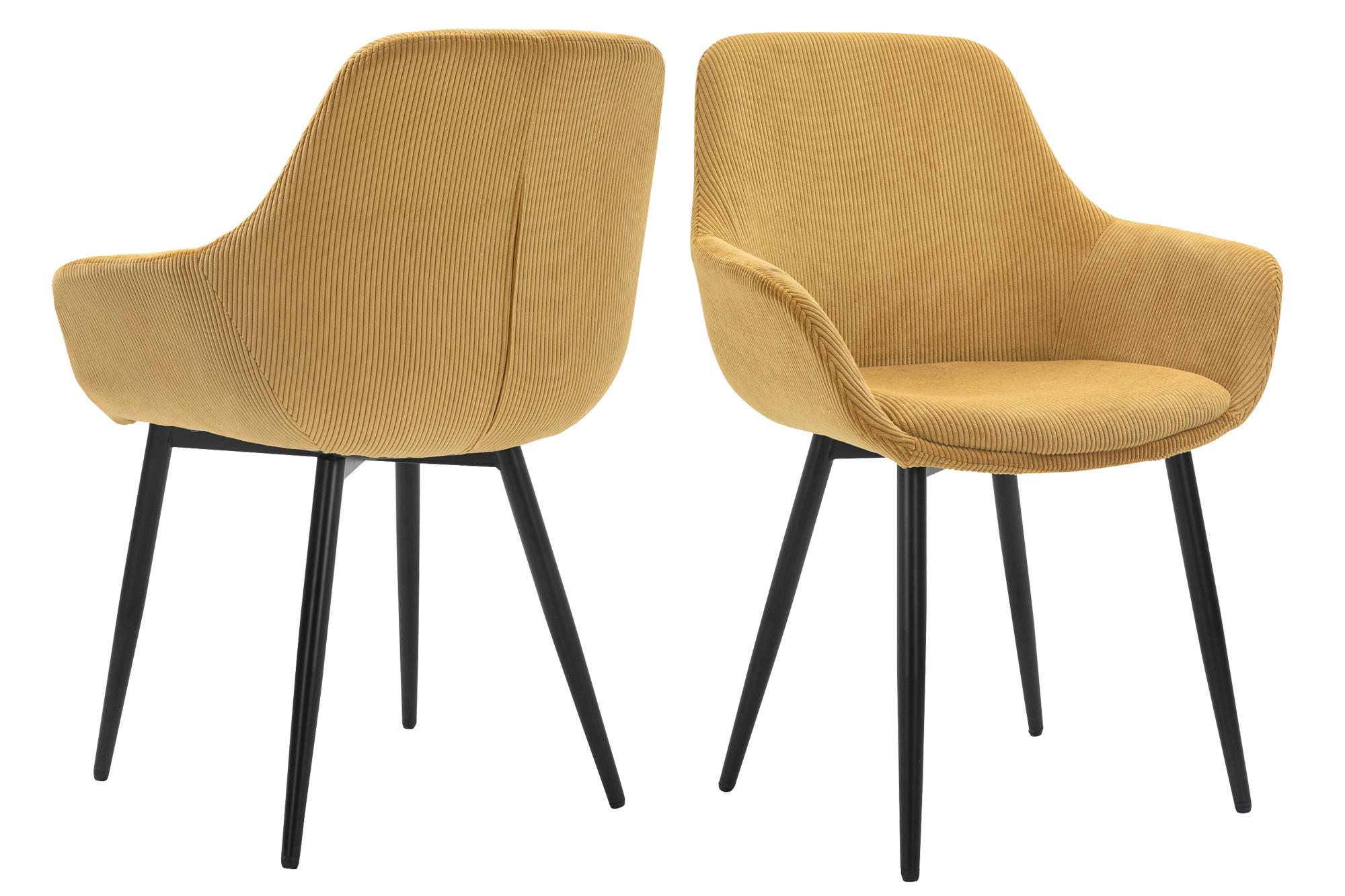 Armlehnstuhl-set Goldfarben B: 64 Cm - Goldfarben/Schwarz, MODERN, Textil/Metall (64/86/59cm) - Livetastic