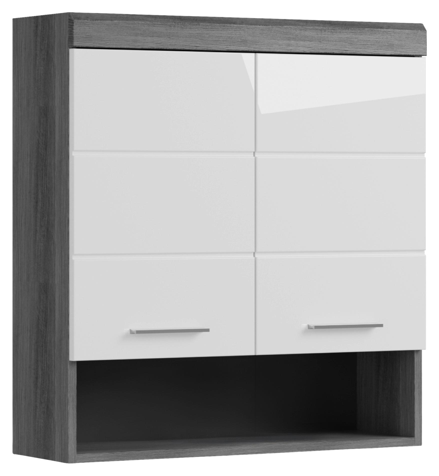 Hängeschrank Scout - Weiß Hochglanz/Anthrazit, MODERN, Holzwerkstoff (74/79/24cm) - MID.YOU