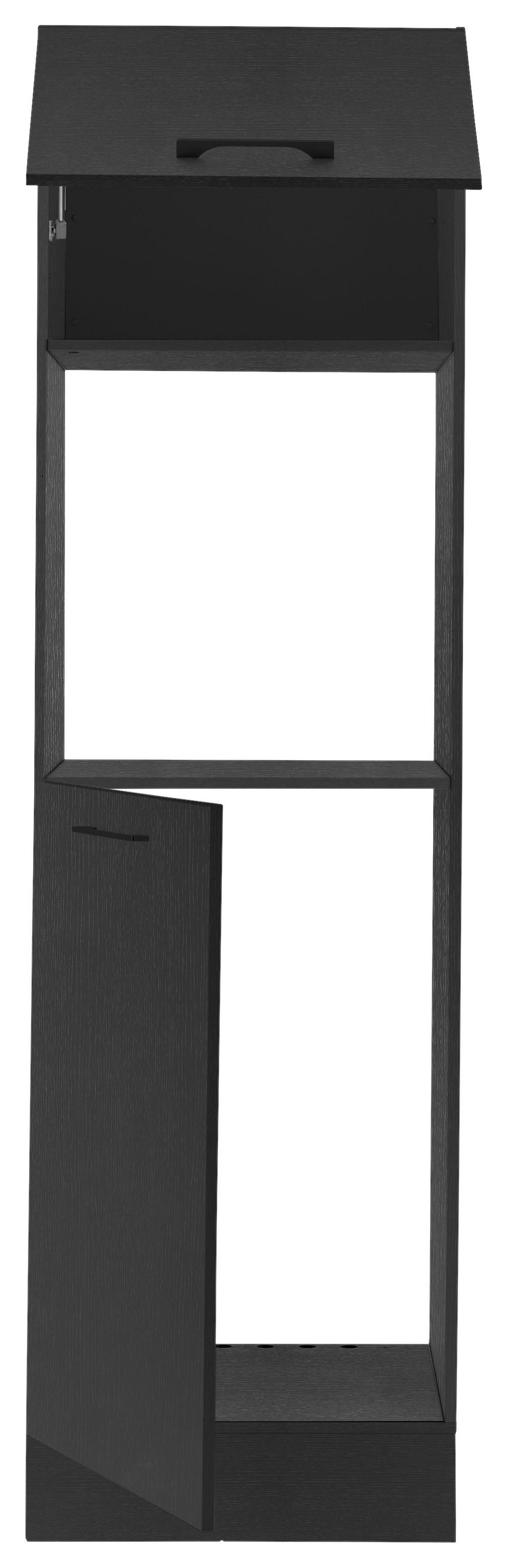Skříňka na spotřebiče TURIN - černá, Moderní, kov/kompozitní dřevo (60/211/57cm)