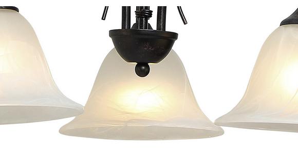 Hängeleuchte Olga H: 115 Cm 3-Flammig Mit Glasschirmen - Rostfarben/Weiß, ROMANTIK / LANDHAUS, Glas/Metall (55/115cm) - James Wood