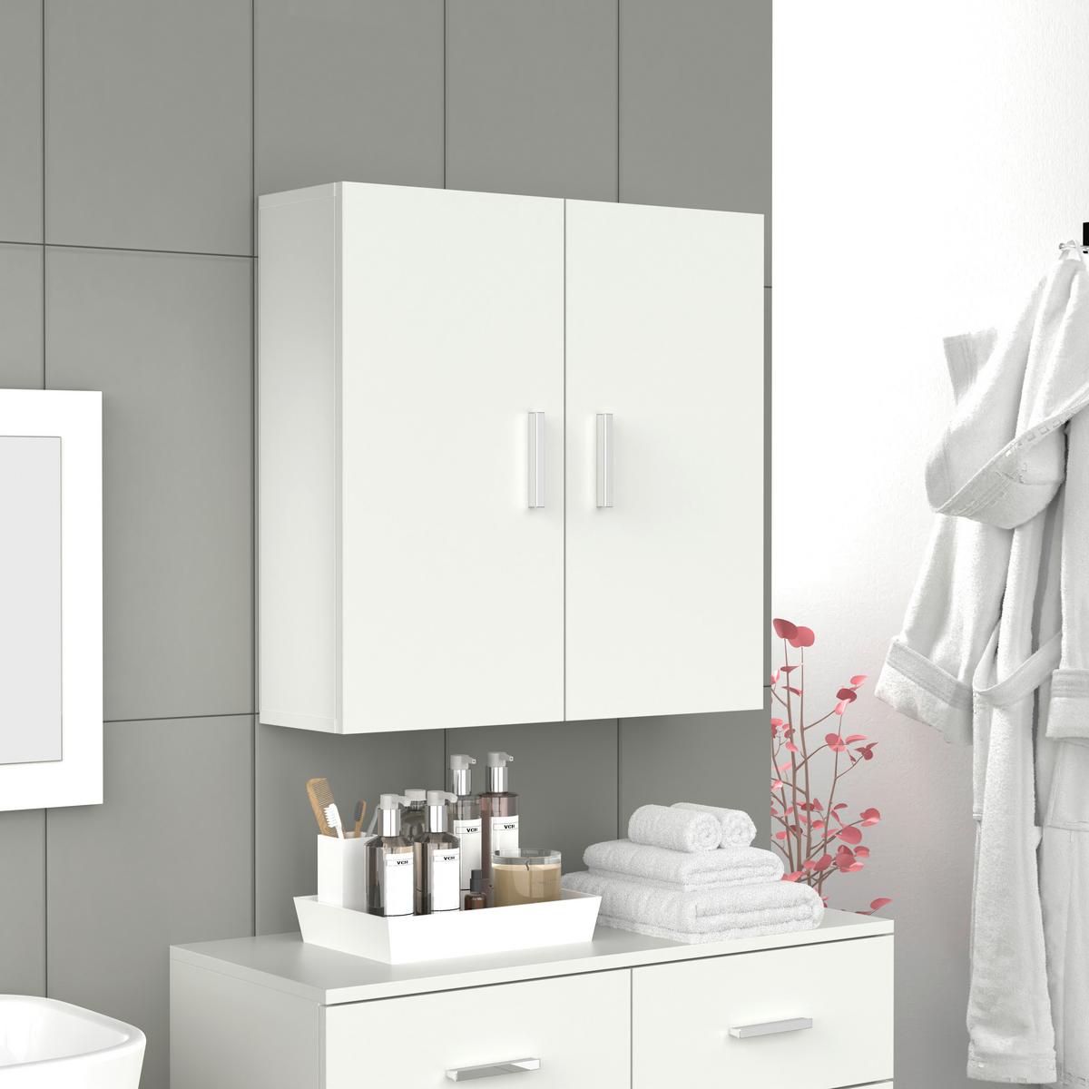 Hängeschrank Zalo Weiß, B: 60cm - Weiß, MODERN, Holzwerkstoff (60/60/18cm) - MID.YOU