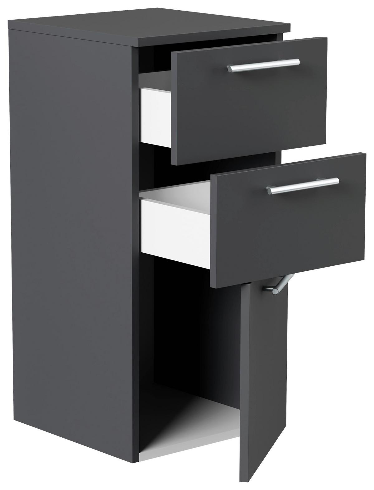 MIDISCHRANK Graphitfarben B: 35,2cm - Graphitfarben, Basics, Holzwerkstoff (35,2/75/36,8cm) - MID.YOU