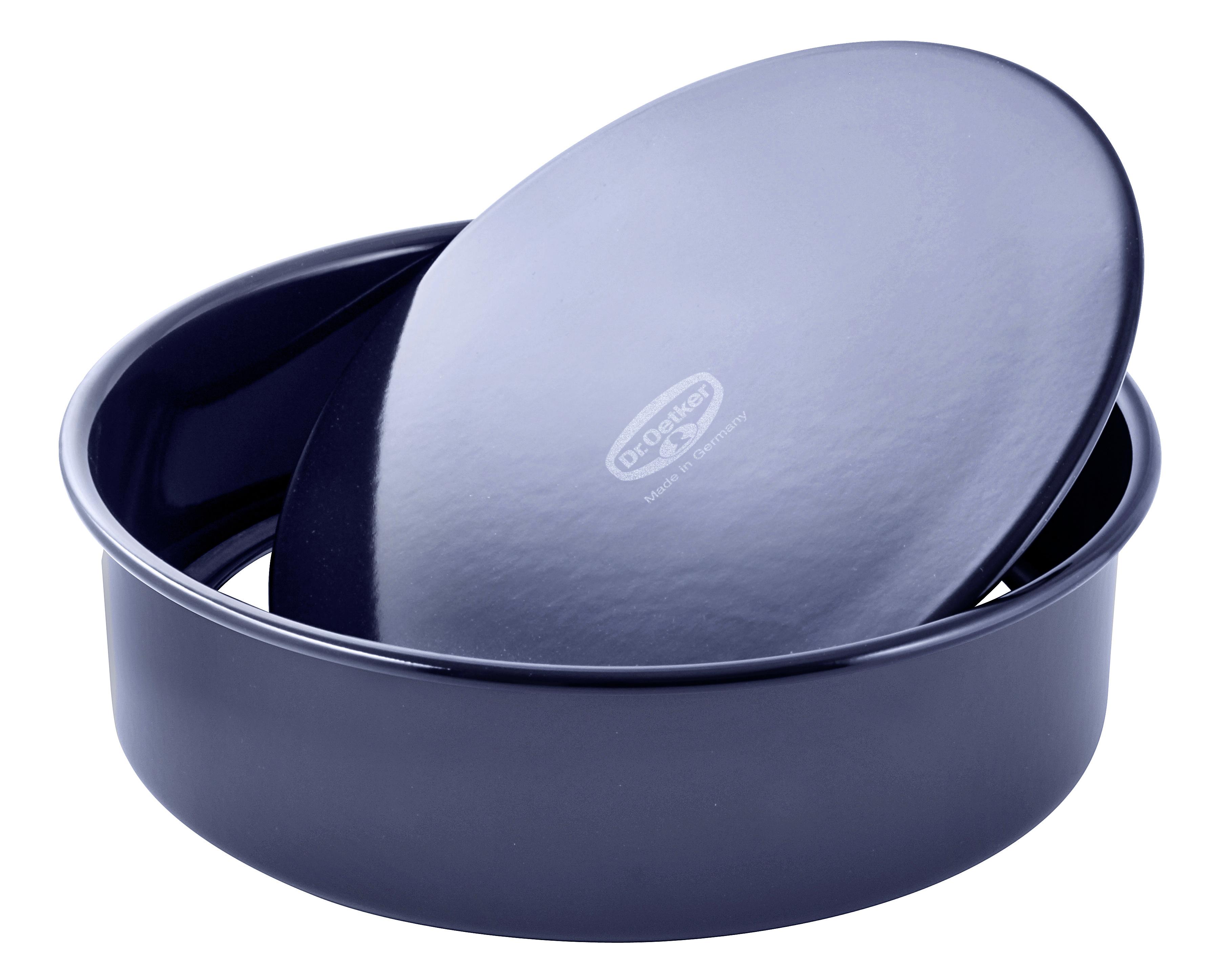 Backform Rund Back-Liebe Emaille D: 26 cm aus Stahl - Blau, Basics, Metall (26/7,5cm) - Dr.Oetker