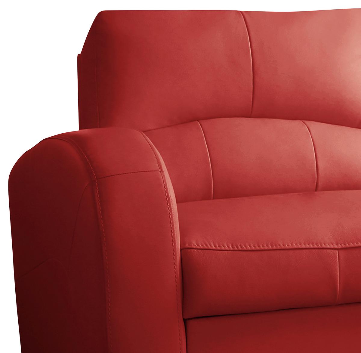 Ecksofa Tilo Rot S: 227 cm - Rot/Schwarz, Design, Leder/Textil (227/168cm) - Livetastic