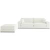Sitzgarnitur Alberta 2-Teilig Creme B: 278 cm - Creme/Schwarz, Design, Holz/Textil (278/85/103cm) - Livetastic