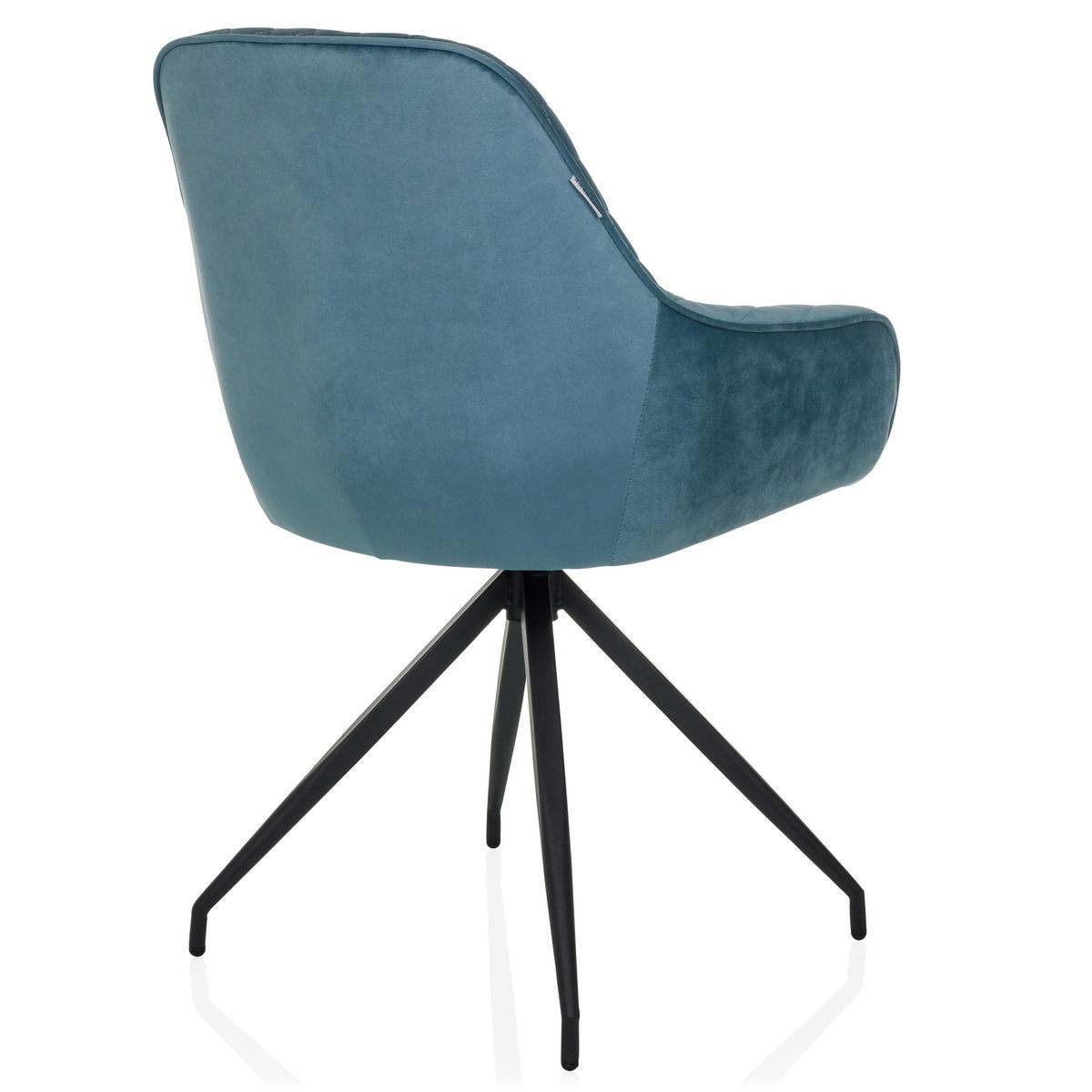 Armlehnstuhl Elverum Blaugrau B: 58 Cm - Blaugrau/Schwarz, MODERN, Textil/Metall (58/87/57cm) - MID.YOU