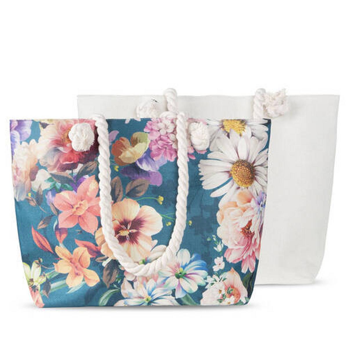 Strandtasche Novara Blau 43x60 Cm - Blau, KONVENTIONELL, Textil (43/60cm)