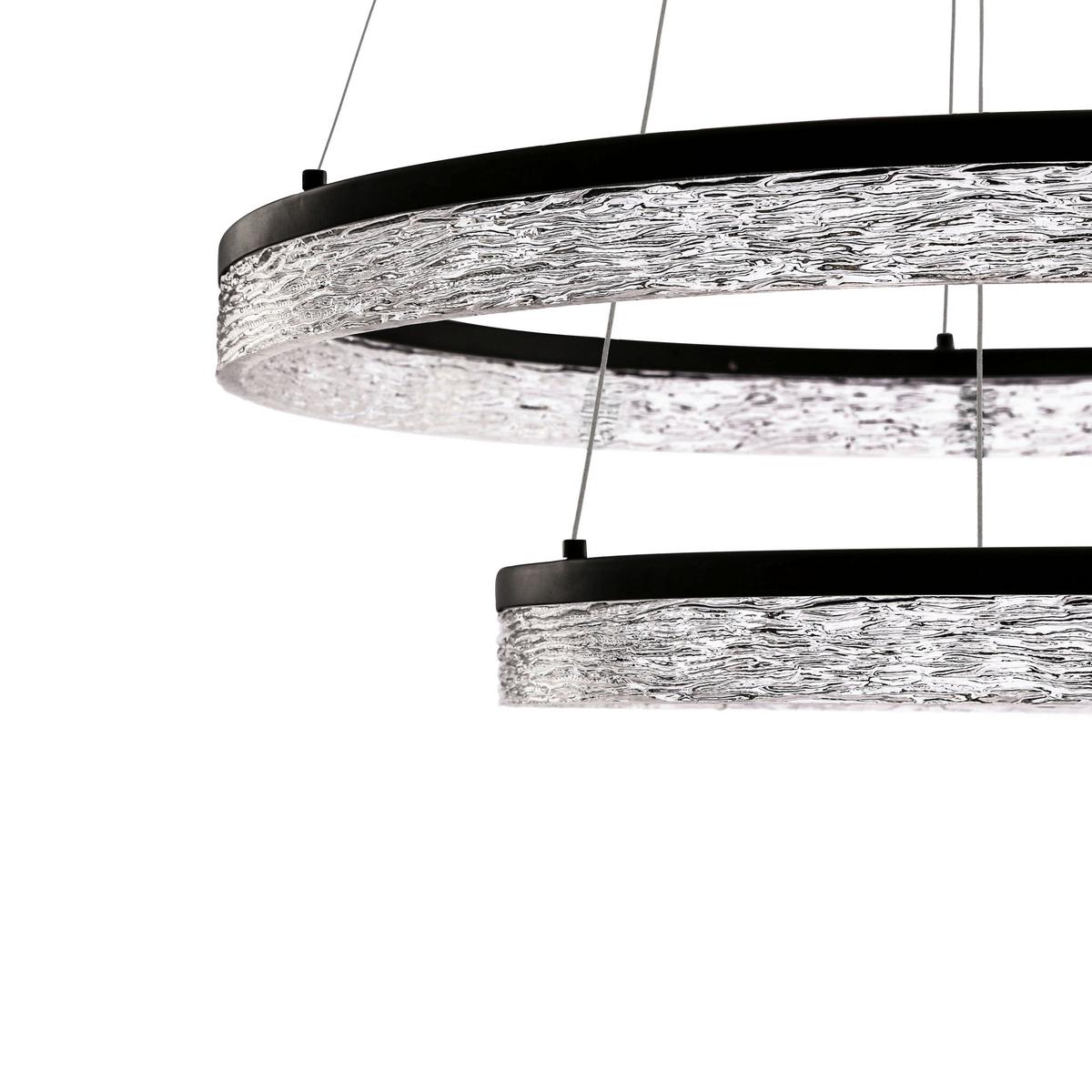LED-Pendelleuchte 32-35561 Frozi - Transparent/Schwarz, Design, Kunststoff/Metall (60/60/120cm)