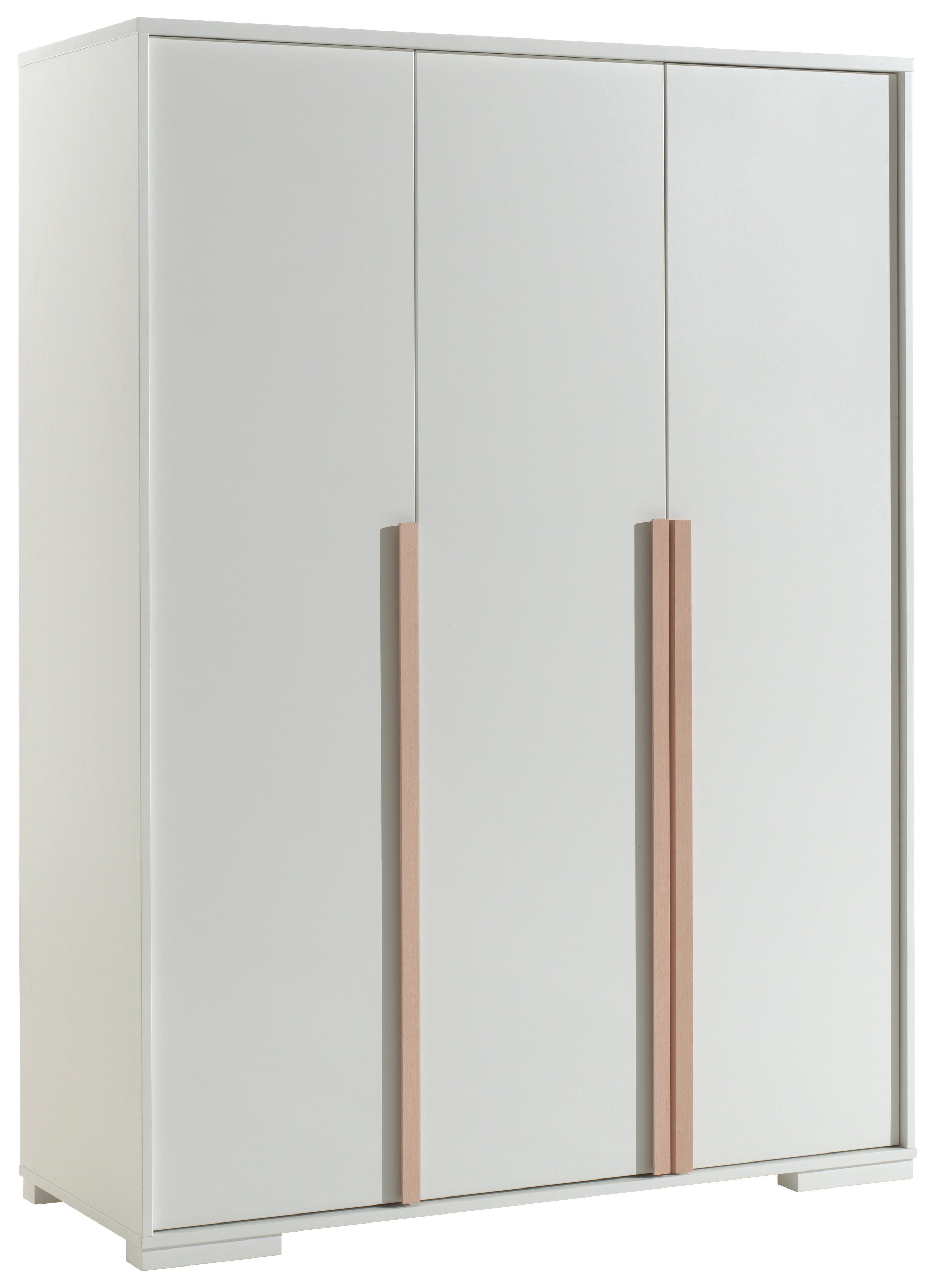 Drehtürenschrank London B: 145,6 cm Weiß - Weiß, MODERN, Holzwerkstoff (145,6/195,2/56cm) - MID.YOU