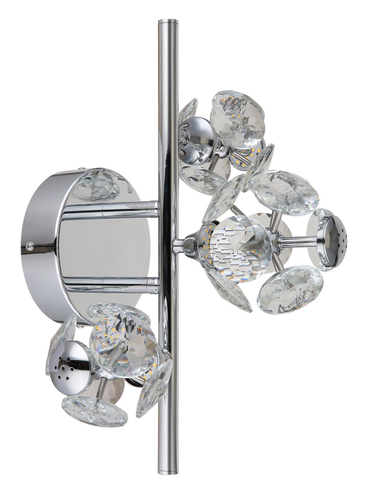 LED-Wandleuchte Virina Klar Chromfarben L:41cm - Klar/Chromfarben, KONVENTIONELL, Glas/Metall (41/33/27cm) - Globo