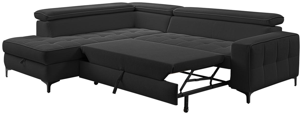 Ecksofa Nala Anthrazit S: 203x251cm - Anthrazit/Schwarz, Design, Textil (203/251cm) - MID.YOU