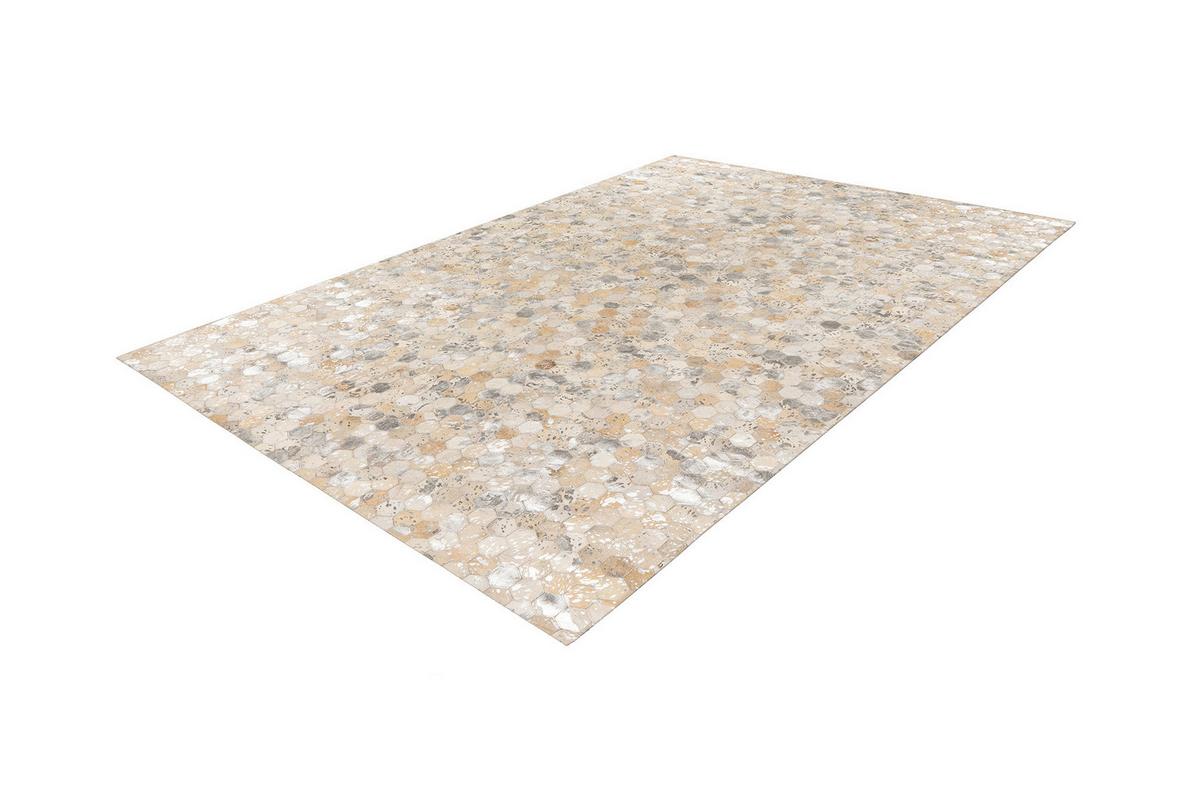 Lederteppich Ravi 400 - Silberfarben, KONVENTIONELL, Leder (160/230cm)