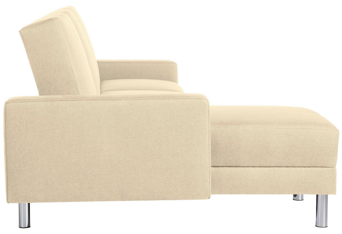Ecksofa mit Schlaffunktion Just Fashion Beige - Chromfarben/Beige, KONVENTIONELL, Textil (152/230cm) - Max Winzer