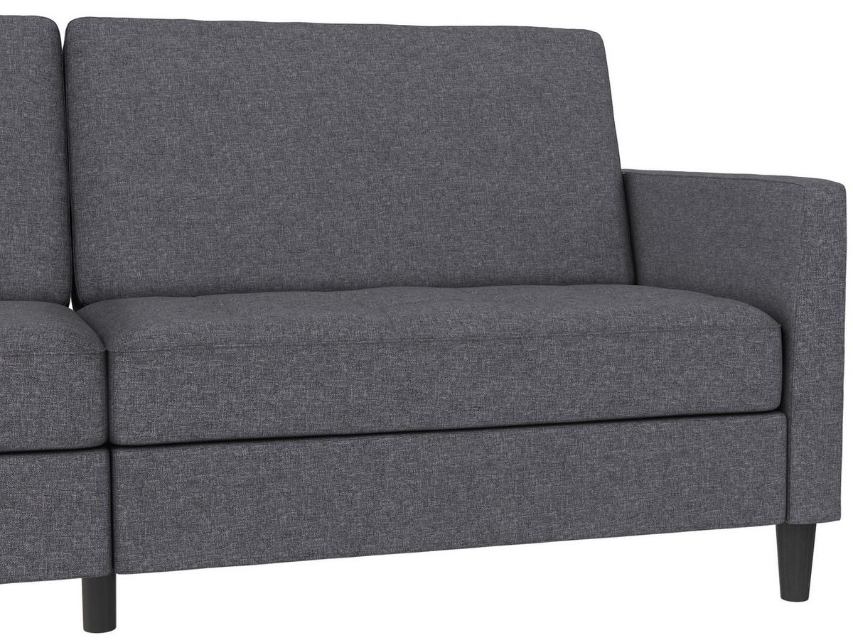 Schlafsofa Palermo Grau, mit Schlaffunktion - Schwarz/Grau, Basics, Textil (207/86/86cm) - Livetastic