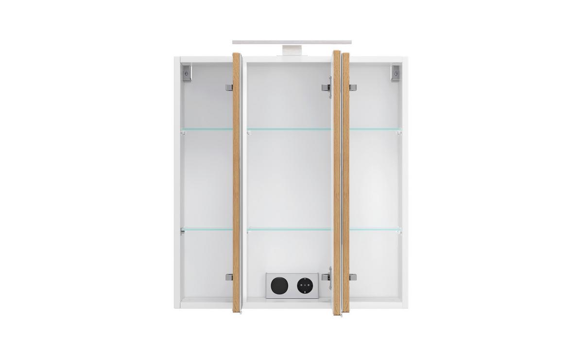 SPIEGELSCHRANK Verona Weiß B: 60cm - Weiß, Trend, Glas/Holzwerkstoff (60/64/20cm) - Held