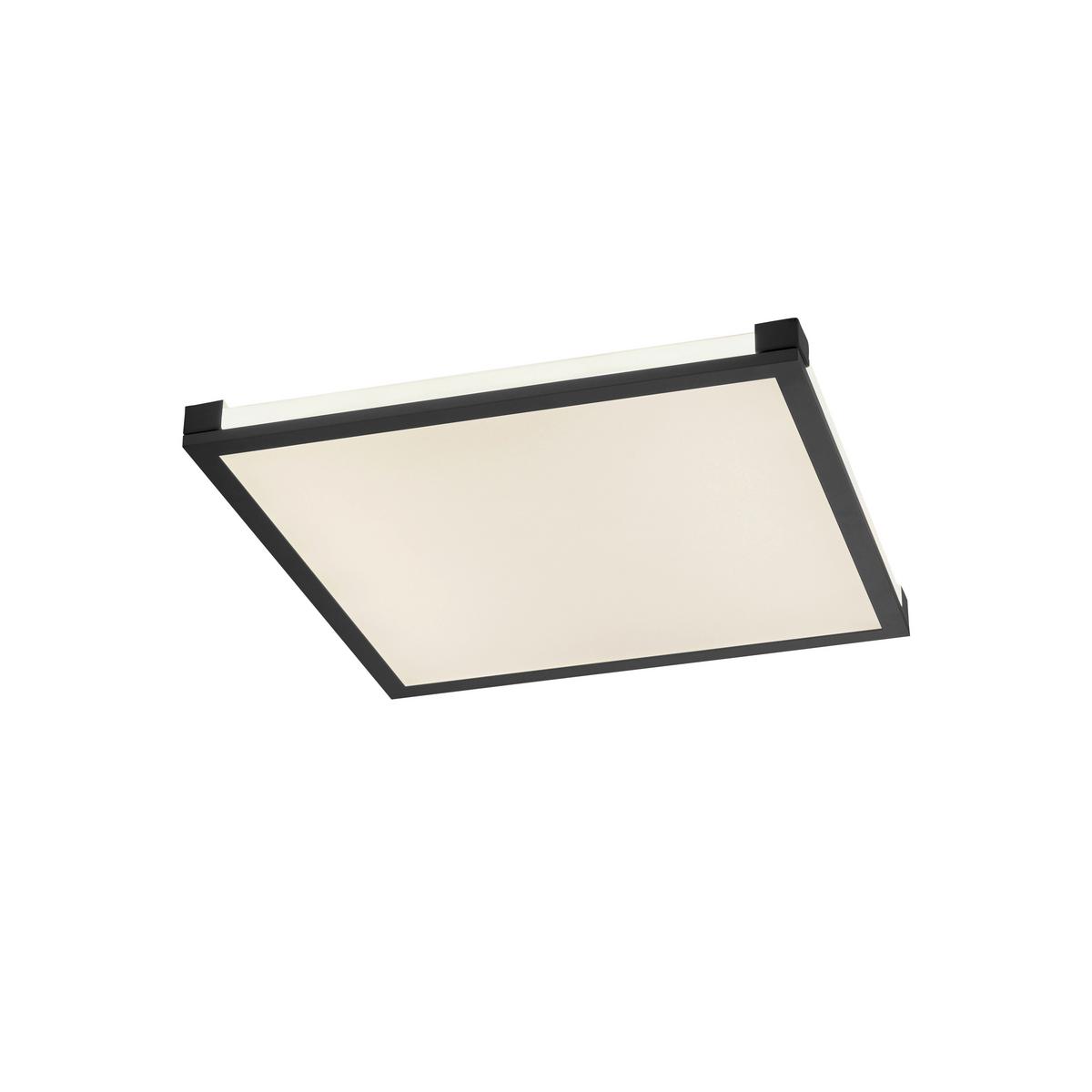 Deckenleuchte Mario L: 45 cm Quadratisch 2-Flammig dimmbar - Schwarz, Basics, Kunststoff/Metall (45/45/7,1cm)