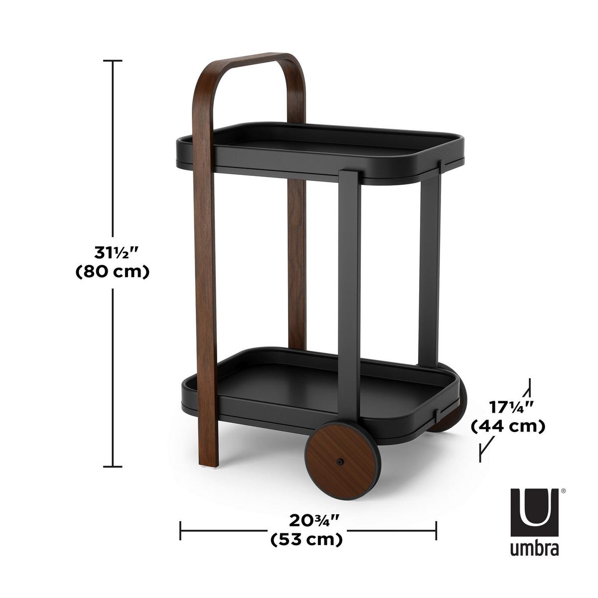 Servierwagen 1015392-048 - Walnussfarben/Schwarz, KONVENTIONELL, Metall (44/80/50cm) - Umbra
