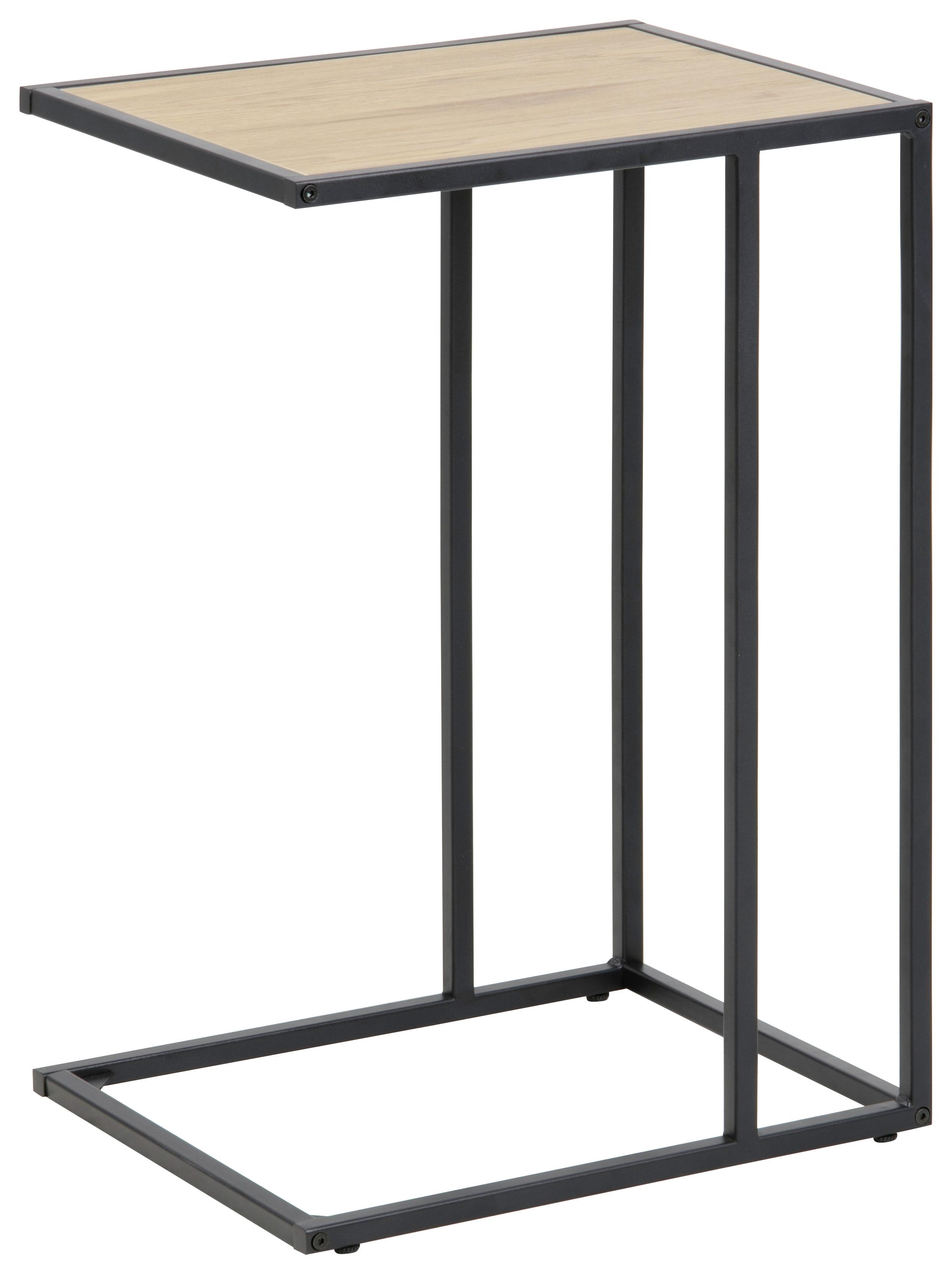 Beistelltisch Seaford Eichefarben + Stahl Schwarz - Eichefarben/Schwarz, Trend, Holzwerkstoff/Metall (43/35/63cm) - Carryhome