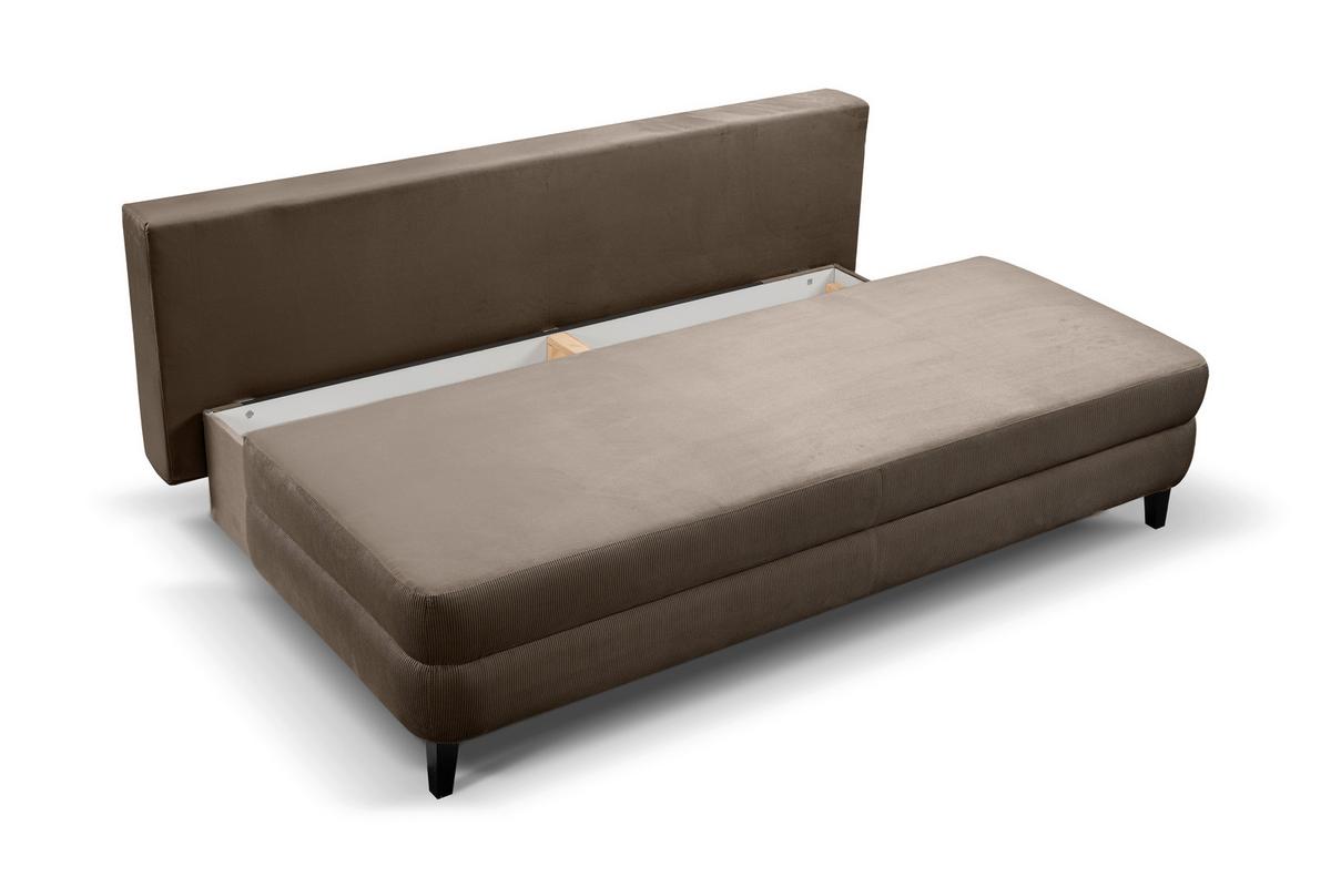 Schlafsofa Sorto Beigebraun B: 200cm - Beigebraun/Schwarz, Basics, Holz/Textil (200/91/100cm) - MID.YOU