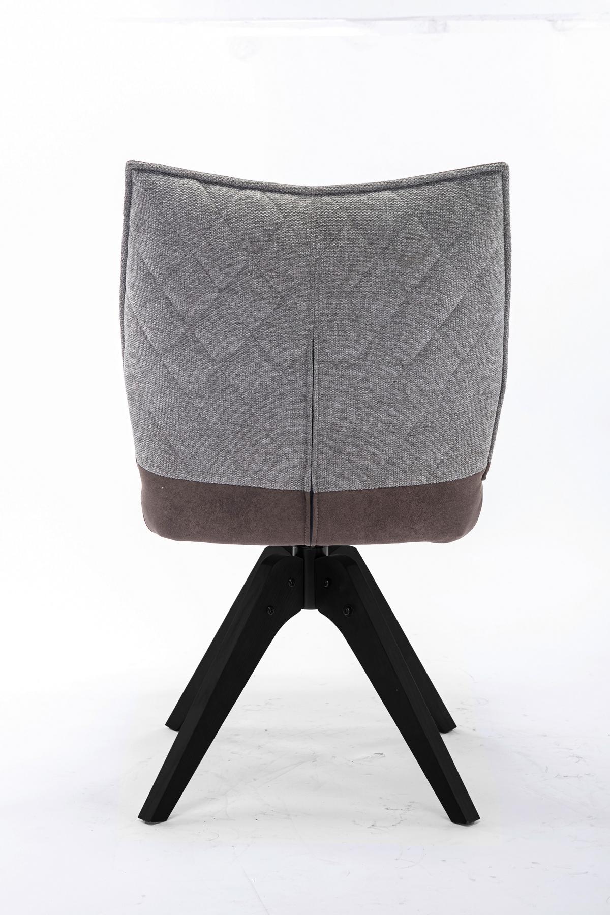 Stuhl Fulton Braun, Grau Beine Schwarz, B: 52 cm - Schwarz/Braun, Design, Holz/Textil (52/85/62cm) - Livetastic