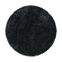 Hochflor Teppich Anthranzit Naturfaser Fluffy Ø 120 cm - Anthrazit, Basics, Textil (120cm)