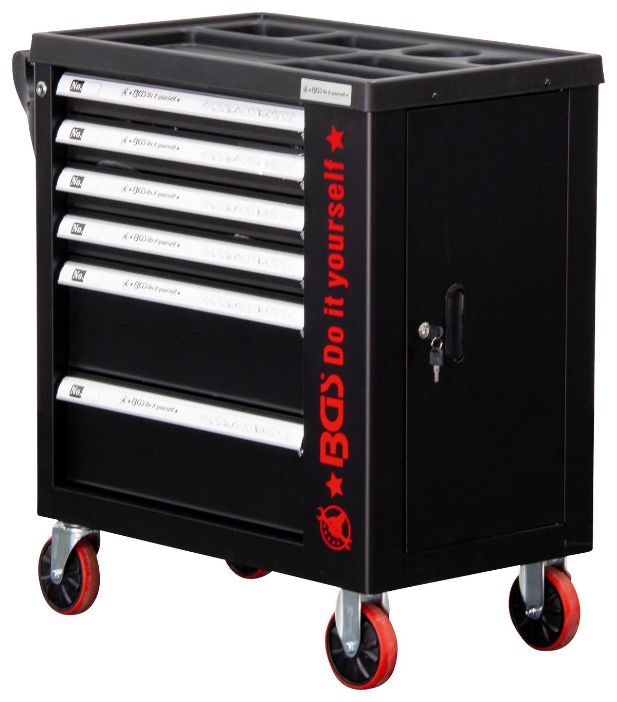 Werkstattwagen Schwarz/Rot B: 76 cm - Rot/Schwarz, Basics (76/89,5/46cm)