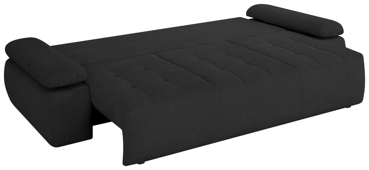 Schlafsofa Madox Dunkelgrau B: 255 cm - Dunkelgrau/Schwarz, Design, Textil (255/89/109cm) - MID.YOU
