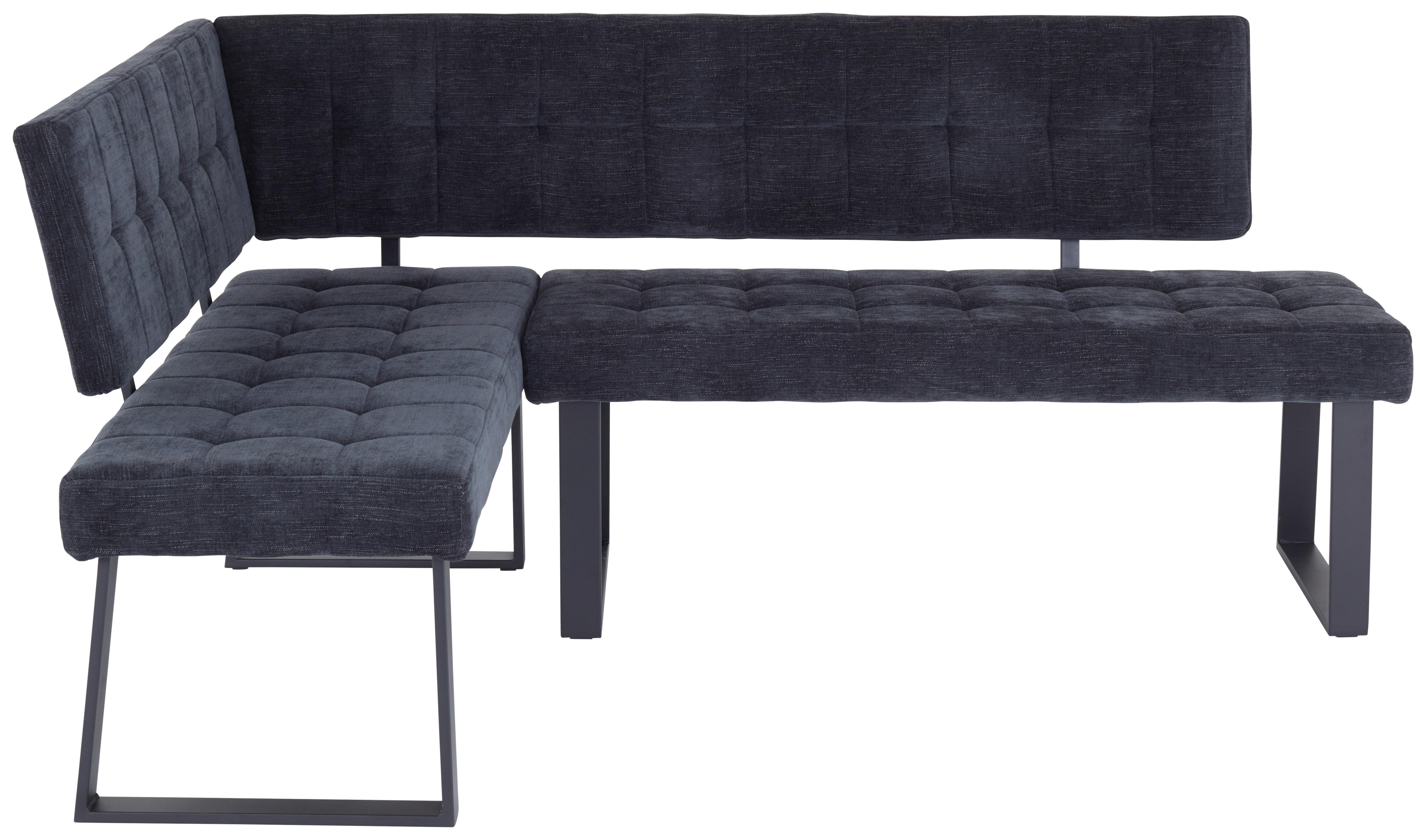 Eckbank Dunkelgrau Polyester Lavik 134x185 cm - Dunkelgrau/Schwarz, MODERN, Textil/Metall (134/185cm) - MID.YOU