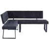 Eckbank Dunkelgrau Polyester Lavik 134x185 cm - Dunkelgrau/Schwarz, MODERN, Textil/Metall (134/185cm) - MID.YOU