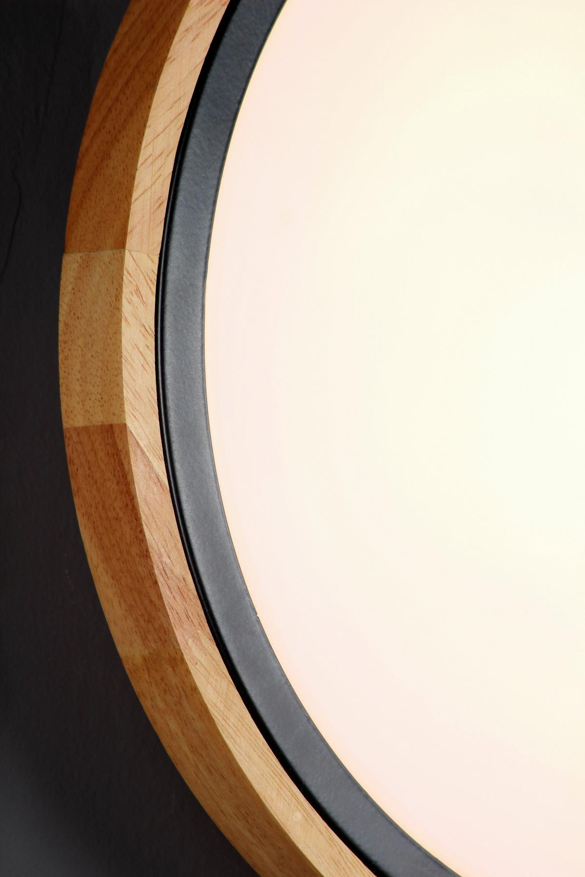 Led-wandleuchte 9070 S Wo Solstar - Buchefarben/Schwarz, Natur, Holz/Kunststoff (30,7/9cm)