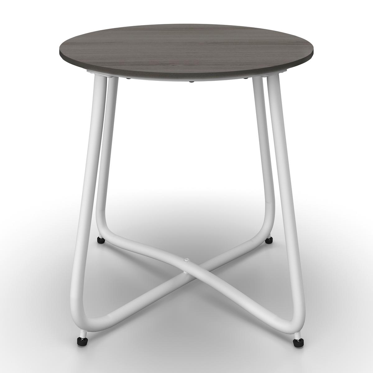 ZAHRADNÍ ODKLÁDACÍ STOLEK PINE - bílá/tmavě šedá, Moderní, kov/plast (50/49,5/50cm) - Bessagi Garden